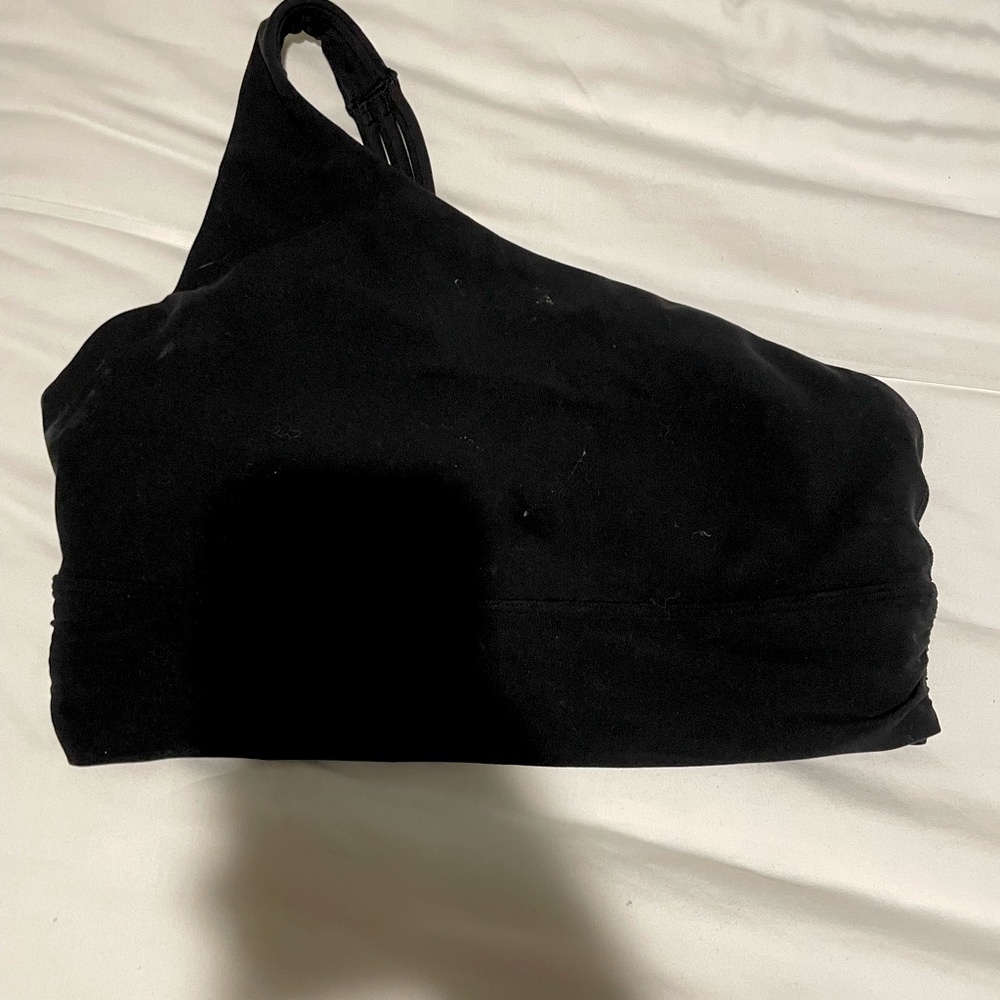 Black Athleta One Shoulder Sports Bra